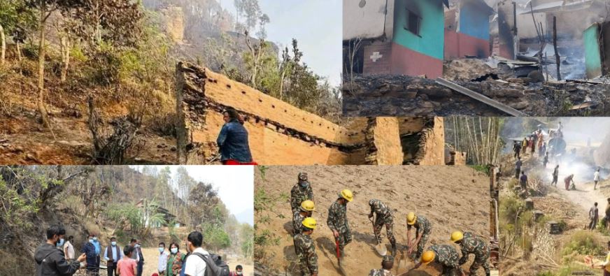 लुम्बिनी प्रदेशका विभिन्न ठाउँमा आगलागी : करोडौंको क्षति